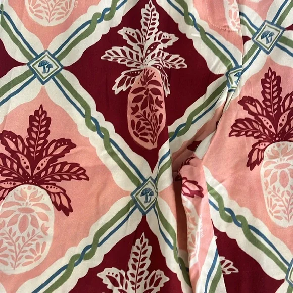 πHOST PICK πFARM Rio x Anthropologie Pink and Orange Pineapple Wide Leg Pants - Picture 9 of 10